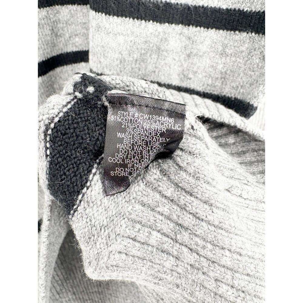 SANCTUARY Dress Size S NEW Gray Black Stripe Mini So Soft Sweater Dress Long - Picture 6 of 8